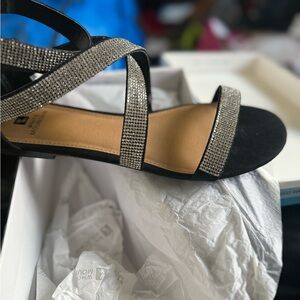 Elegant Black and Silver Women's Sandals